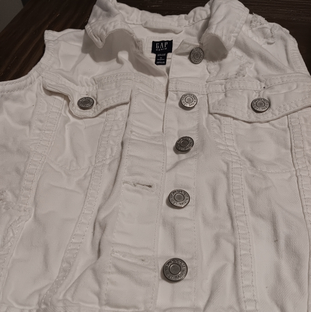 GAP Kids White Button-Up Vest